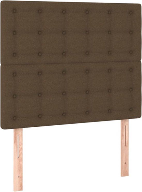 vidaXL Hoofdbord donkerbruin Stof 100x5x118/128 cm
