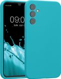 kwmobile telefoonhoesje geschikt voor Samsung Galaxy A34 5G - TPU backcover met siliconen coating - Smartphone case in ijsblauw