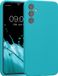 kwmobile telefoonhoesje geschikt voor Samsung Galaxy A34 5G - TPU backcover met siliconen coating - Smartphone case in ijsblauw