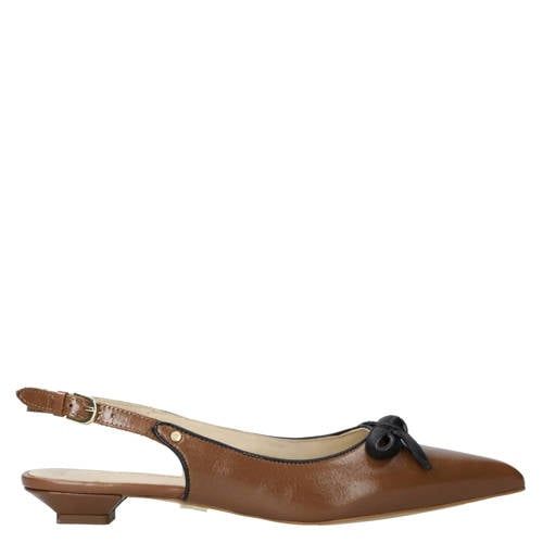 BRONX New-fabia leren loafers met strikje bruin