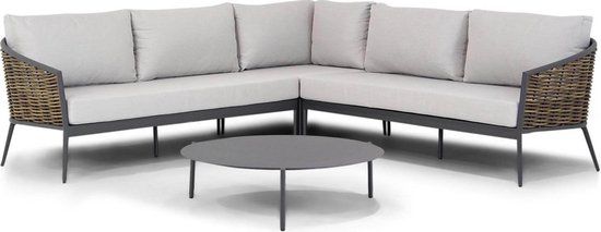 Coco Ewa/Pacific 4-delige hoek loungeset - 5 zitplekken - Aluminium - Taupe-naturel-bruin