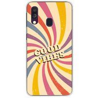Samsung Galaxy A40 Good vibes bedrukt siliconen hoesje