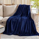 JIAHANNHA Fleece pluche deken marineblauw (127 bij 152 cm)