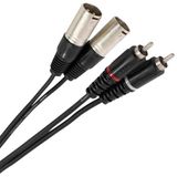 Plugger Kabel XLR mannelijk 3 B/RCA mannelijk 3 m zwart
