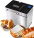 Broodbakmachine, Backmeister Broodbakmachine, 710 W, met automatische ingrediëntenbox, 19 programma's, roestvrij staal, volautomatisch, met 15 uur timerfunctie, kijkvenster, zilver