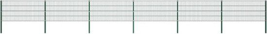vidaXL Schuttingpaneel met palen - IJzer - 1040x80 cm - Groen