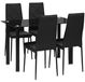 Essgroep Table avec 4 chaises Plateau en verre trempé Pieds en acier Cadre en bois Sièges rembourrés Vert olive