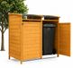Mucola - Boîte à poubelles marron double boîte lambris de la poubelle poubelle 240l maison poubelle jardinière boîte à équipement extension de la maison en bois maison à équipement