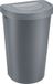 Plast Team Seattle Swing Poubelle avec couvercle à rabat - 45 L - Aluminium - Gris