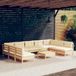 Maison Exclusive - Ensemble de jardin pour 10 personnes, avec coussins de couleur crème, en pin massif