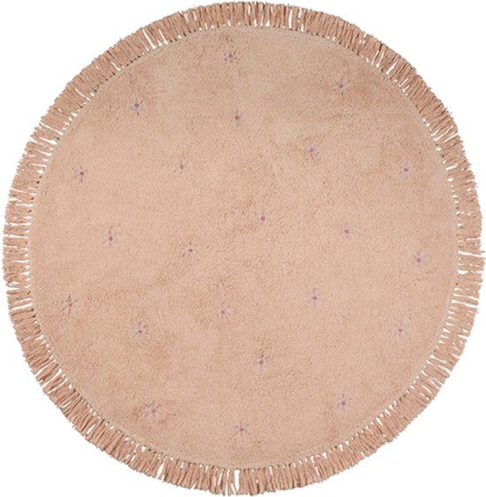 Tapis Petit Vloerkleed Rond - Nora Flower Ø130cm - Print - Katoen