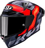 KYT R1R Carbon Accelerator Helm - Integraalhelm - Carbon/rood - XS