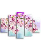 Homemania Wandafbeelding, bloemenmotief, 5 stuks, natuur, voor woonkamer, meerkleurig, 95 x 0,3 x 60 cm, HM205MDF016, MDF