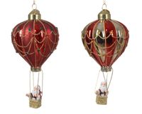Decoris Ballon glas d7.5h14 cm a2 kerst