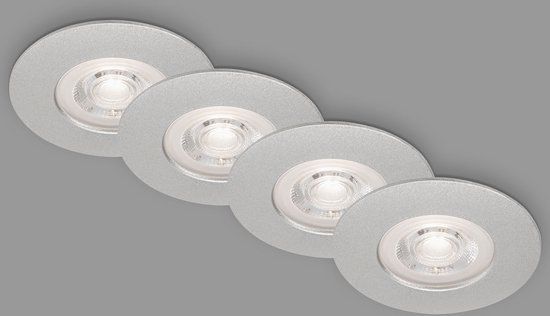 Briloner KULANA - Set van 4 LED inbouwspots - Mat chroom - IP44 - 3000K