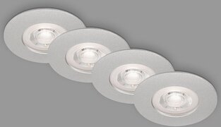 Briloner - Set van 4 LED inbouwspots, ultravlakke inbouwspots, badkamer inbouwspots, badkamer inbouwspots IP44, mat chroom, 90x25 mm (DxH)