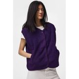 PIECES teddy gilet - donkerpaars