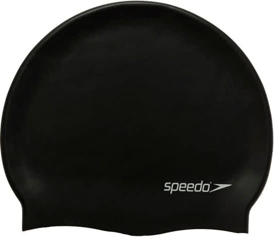 Speedo Plain Flat Silicone Badmuts Senior - Zwart