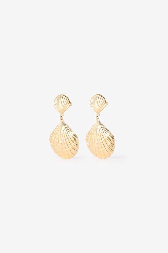 Sissy-Boy Gold plated oorbellen met schelp