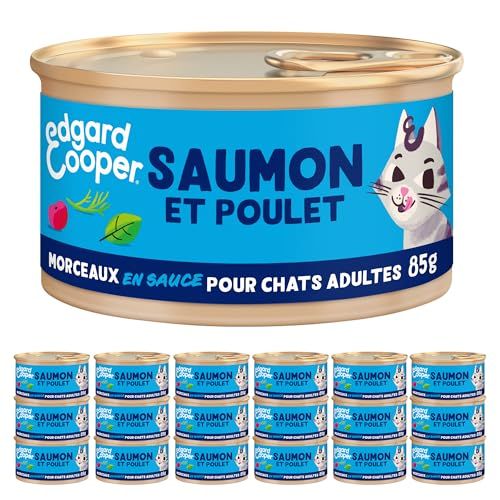 Edgard & Cooper Paté voor katten, volwassenen, zalm en kip, 85 g x 18