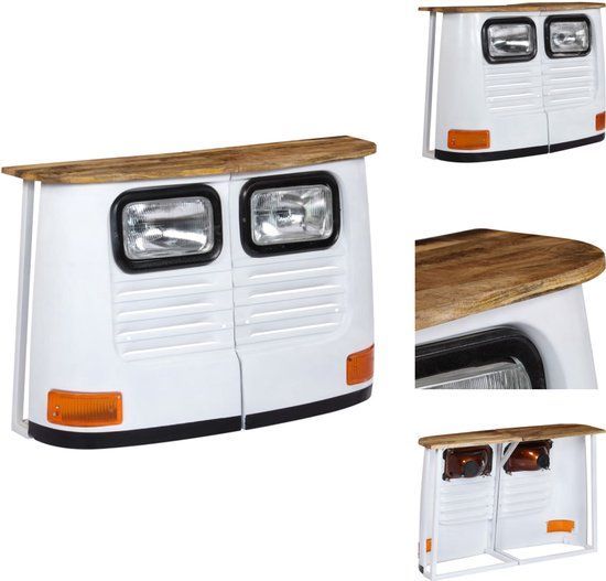 vidaXL Dressoir vrachtwagen massief mangohout wit