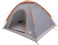 vidaXL 4-persoons Tunneltent Grijs/Oranje