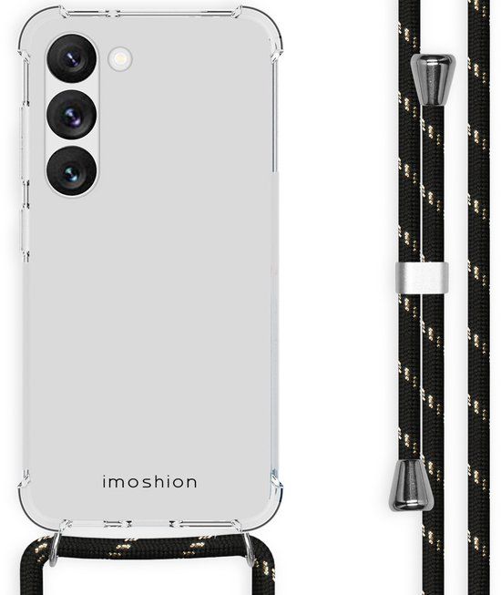 imoshion Backcover met koord - Zwart & Goud - Geschikt voor Samsung Galaxy S23