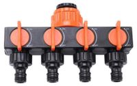 Plastique 4-way garden hose splitter - Noir et orange