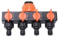 Plastique 4-way garden hose splitter - Noir et orange