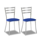 ASTIMESA SCALMAZ Twee keukenstoelen, metaal, blauw, zithoogte 45 cm