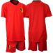 Avento Voetbalset Supporter België - WK Rode Duivels voetbalbroek & shirt Junior - Rood/Zwart - 94