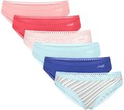 sloggi Dames slip / onderbroek 6 pack GO Crush roze / blauw gestreept XS