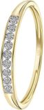 Lucardi Dames Ring met 9 diamanten 0,02ct - Ring - Cadeau - 14 Karaat Goud - Geelgoud