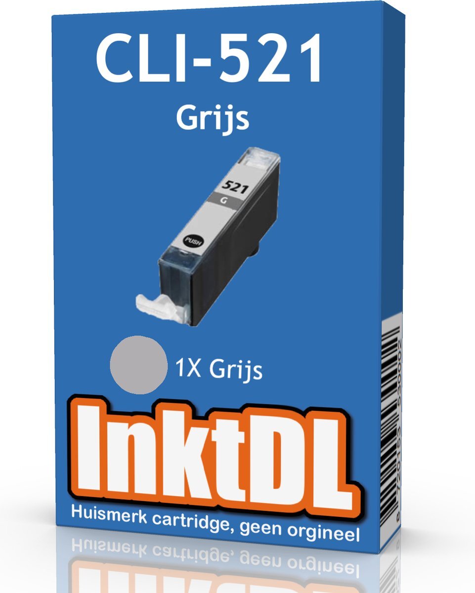 InktDL Compatible inktcartridge voor Canon | CLI-521 Grijs