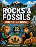Rocks & Fossils Coloring Book: 50 Coloring Pages Ages 6-12