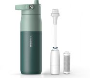 BRITA LARQ Essential waterfles met rietje en waterfilter - Groen - 680ml