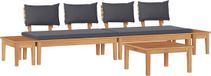 vidaXL Banc de jardin - Set - 5 - pièces - Marron - et - Gris