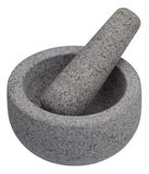 MasterClass Vijzel en Stamper, Niet-poreuze Granieten Vijzel en Stamper Set, 12 x 9 cm, Grijs