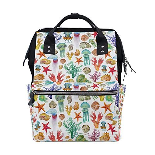 MONTOJ Kleurrijke Zee Dieren Zeester Jellyfish canvas Reistas Campus Rugzak