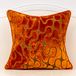 Yangest Oranje vierkante kussensloop golvend fluwelen kussenhoes moderne kussensloop met ritssluiting voor bank bank slaapkamer woonkamer stoel, 50 x 50 cm