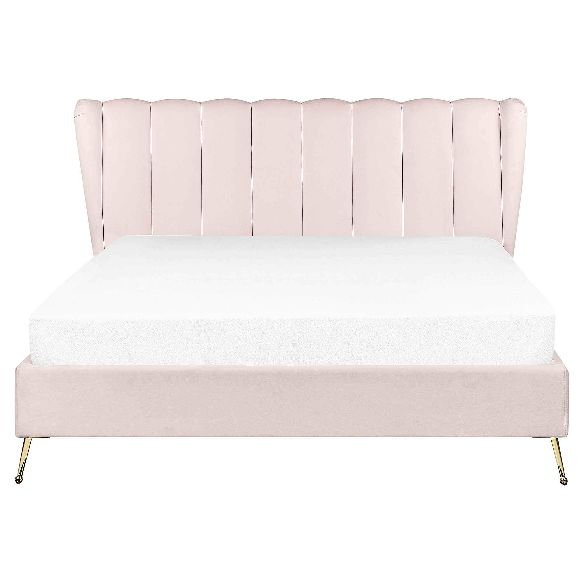 BELIANI Beliani MIRIBEL - Tweepersoonsbed - Roze - 160x200 -  Fluweel