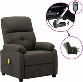 vidaXL Massagestoel elektrisch stof taupe