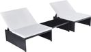 Fauteuils d'extérieur 2 pcs. avec table Noir Poly-rattan