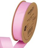Halbach Seidenbänder Premium ripslint, breedte: 25 mm, lengte: 25 m, duurzaam cadeaulint van gerecycled polyester, ideaal als lint, kleur: roze