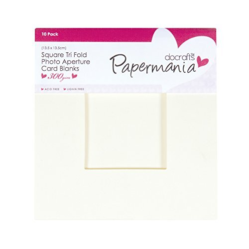 Papermania 300 g/m² vierkant drievoudig raam diafragma kaart blanks en enveloppen, 10 stuks, crème