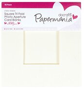 Papermania 300 g/m² vierkant drievoudig raam diafragma kaart blanks en enveloppen, 10 stuks, crème