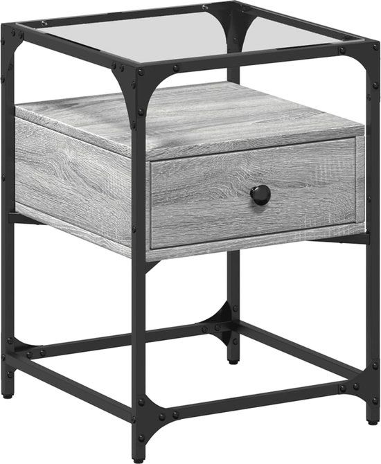 vidaXL Nachtkastjes 40x40x55 cm bewerkt hout grijs sonoma