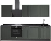Vicco Complete keukeneenheid Fame-Line, Groen-Goud Landhuis/Antraciet, 280 cm zonder werkblad