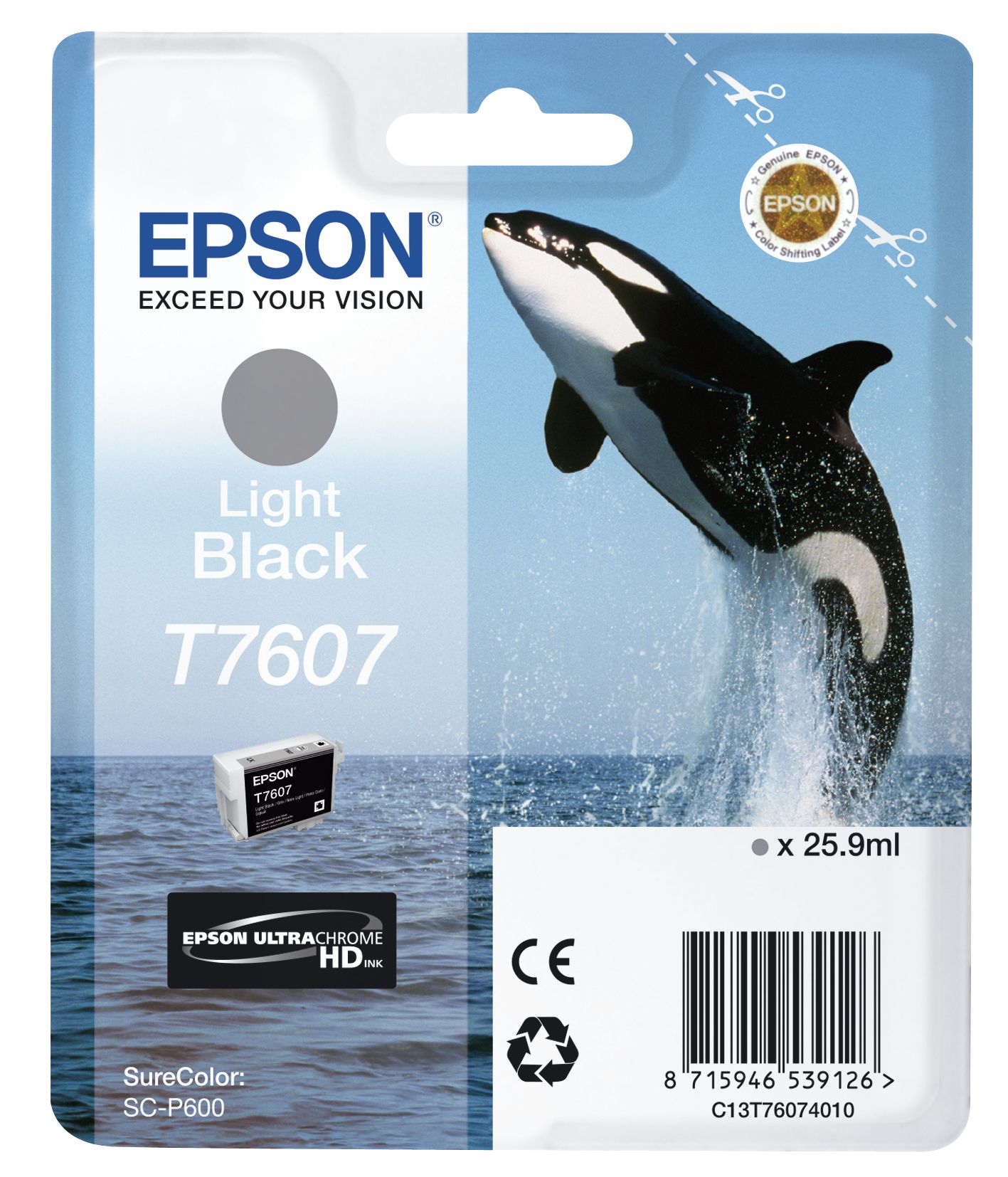Epson T7607 - Inktcartridge - Licht Zwart - Origineel