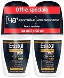 Etiaxil Deodorant Mannen Anti-Transpirant 48H Controle Roll-On Set van 2 x 50 ml
